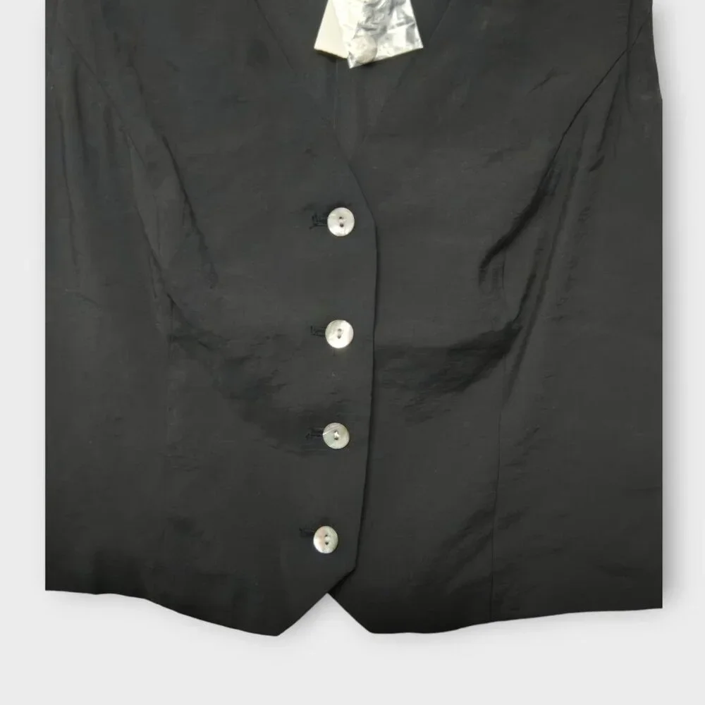 MADEWELL Katrina Crop Vest Top in Softdrape Black NWT - Picture 5 of 8